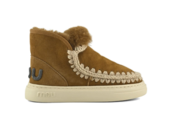 MOU ESKIMO SNEAK BOLD GLITTER LOGO COGNAC SUEDE